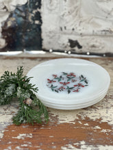 Load image into Gallery viewer, fireking honeysuckle milk glass luncheon plates - set of four
