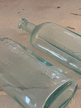 Load image into Gallery viewer, dr d jayne.s and lydia e. pinkham&#39;s medicine aqua bottles - set of two

