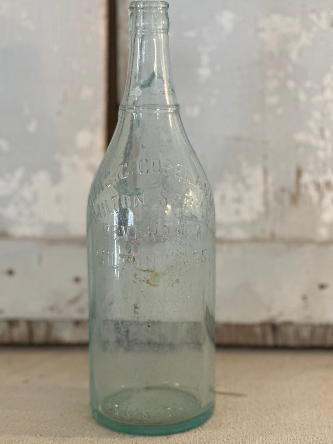 chas c. copeland milton spring beverages milton, mass aqua bottle