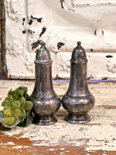Load image into Gallery viewer, silver plate salt &amp; pepper shakers
