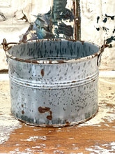 Load image into Gallery viewer, grey enamel pail/small bucket
