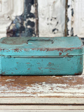 Load image into Gallery viewer, teal green small metal tool/tackle box
