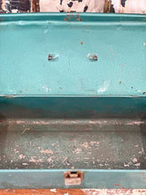 Load image into Gallery viewer, teal green small metal tool/tackle box
