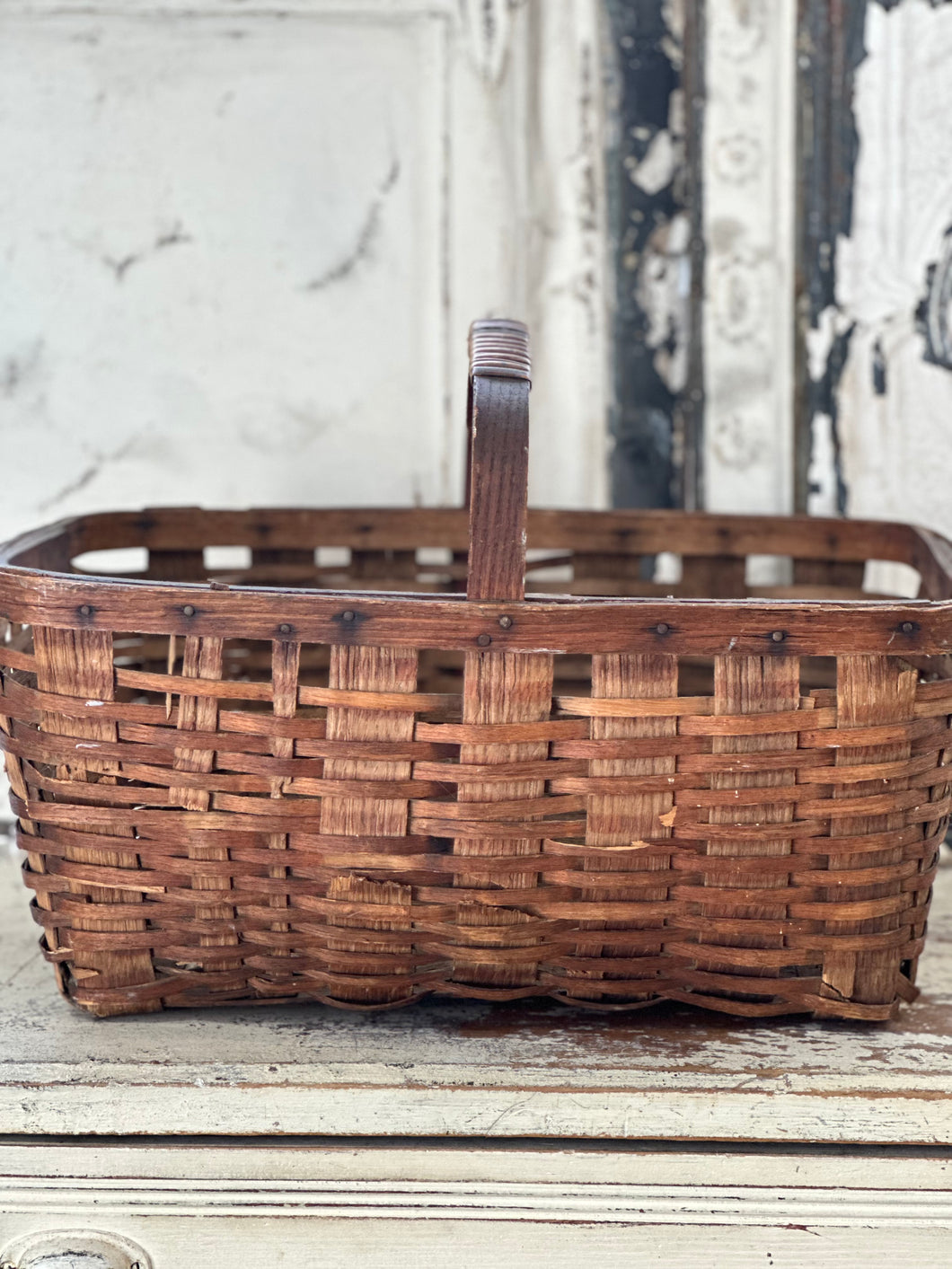 old small weave gathering basket