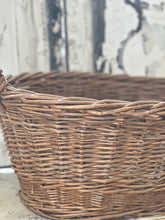 Load image into Gallery viewer, damaged on bottom and one handle wicker laundry basket
