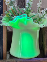 Load image into Gallery viewer, vintage top hat uranium glass
