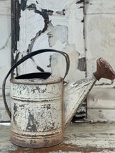 Load image into Gallery viewer, chippy white wonky handled watering can
